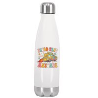 Field Trip Anyone Groovy School Bus Driver Yellow Bus Stainless Steel Insulated Water Bottle