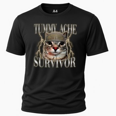 Funny Tummy Ache Survivor Soldier Cat Meme Performance Shirt