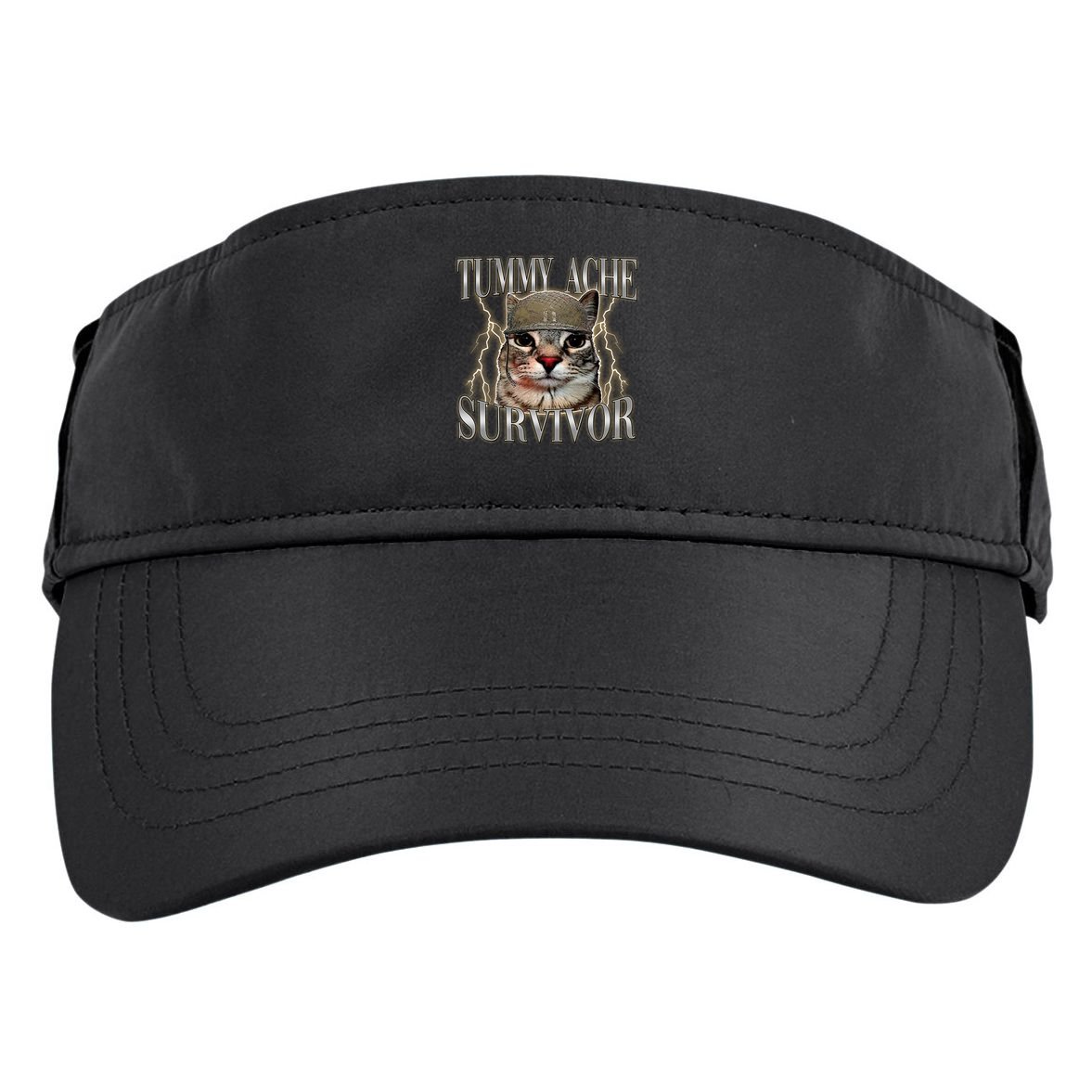 Funny Tummy Ache Survivor Soldier Cat Meme Adult Drive Performance Visor