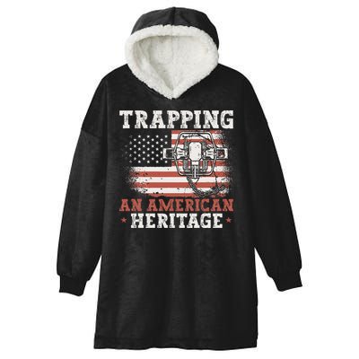 flag Trapping An American Heritage Trap Hunting Hooded Wearable Blanket