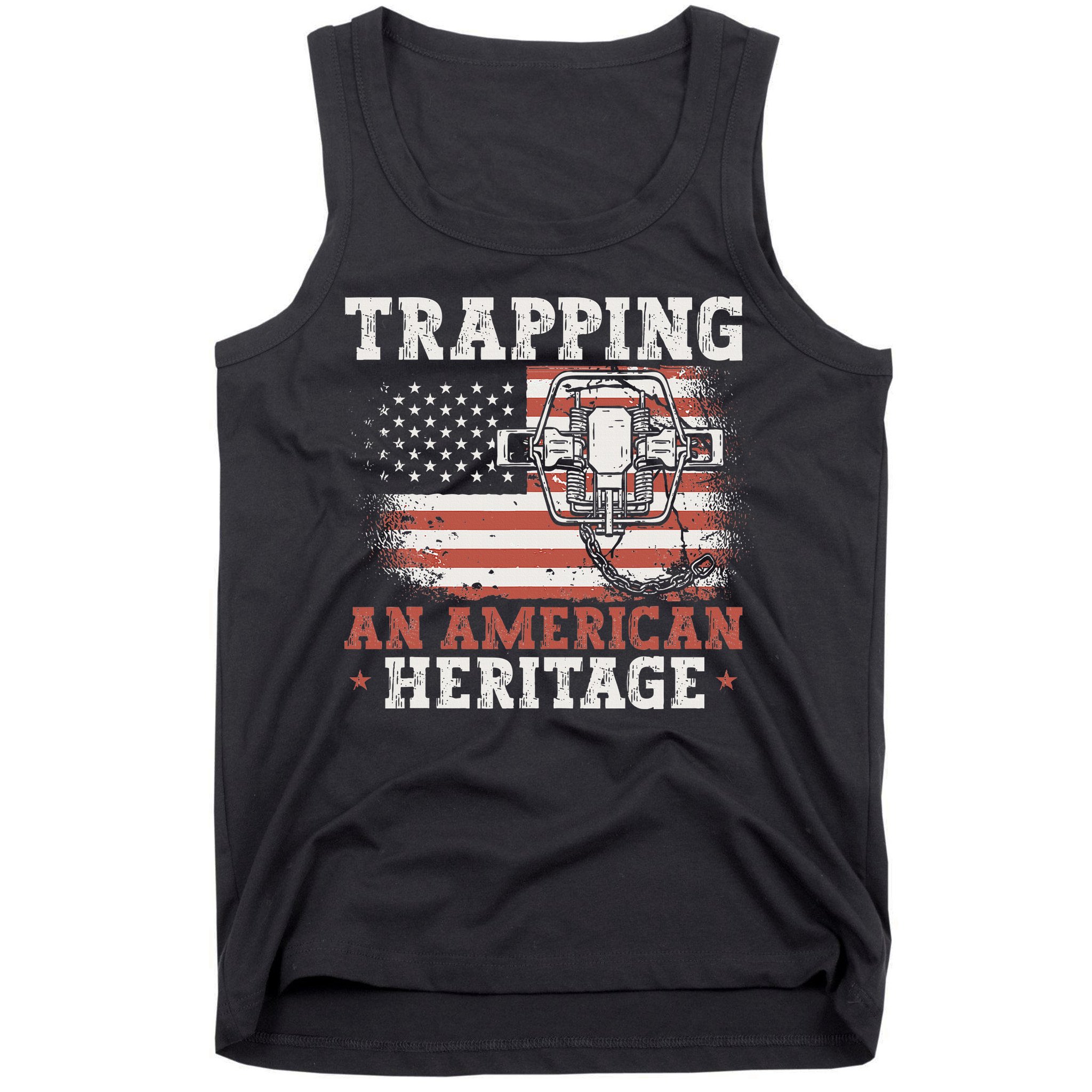 flag Trapping An American Heritage Trap Hunting Tank Top