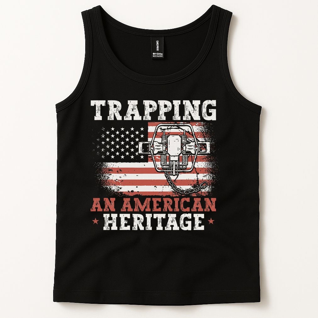 flag Trapping An American Heritage Trap Hunting Tank Top