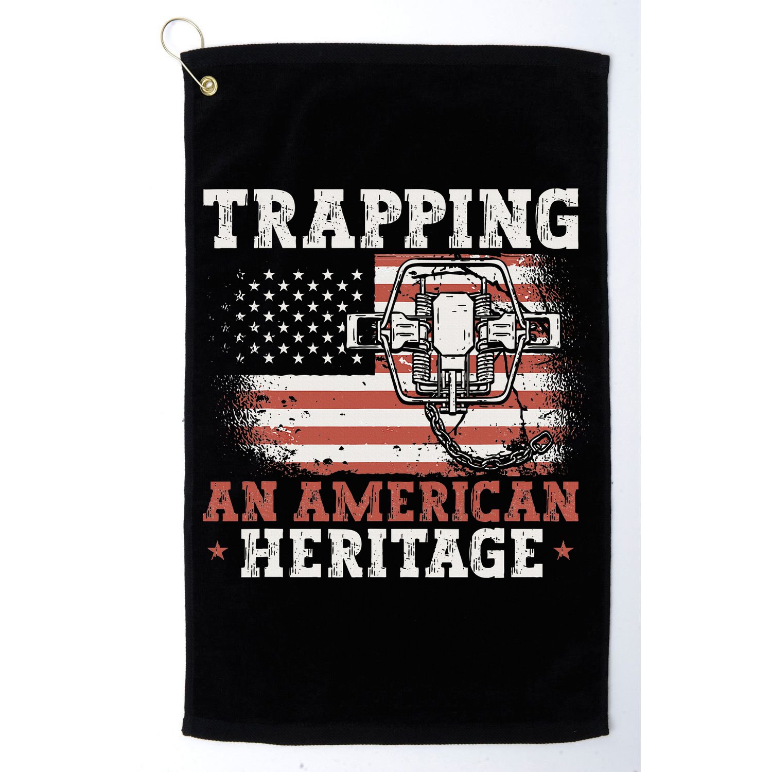flag Trapping An American Heritage Trap Hunting Golf Towel