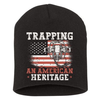 flag Trapping An American Heritage Trap Hunting Short Acrylic Beanie