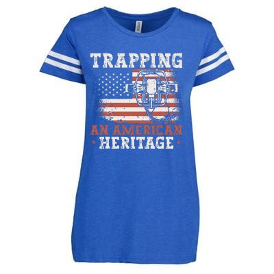 flag Trapping An American Heritage Trap Hunting Enza Ladies Jersey Football T-Shirt