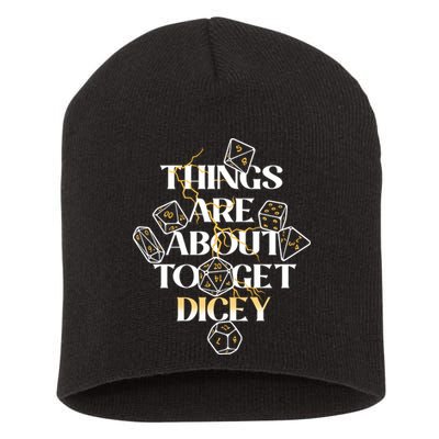 Funny Things Are About To Get Dicey DnD Short Acrylic Beanie