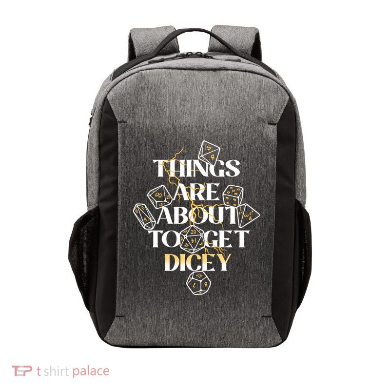 Funny Things Are About To Get Dicey DnD Vector Backpack