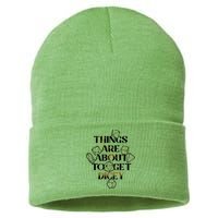 Funny Things Are About To Get Dicey DnD Sustainable Knit Beanie