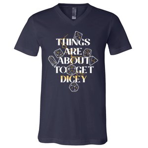 Funny Things Are About To Get Dicey DnD V-Neck T-Shirt