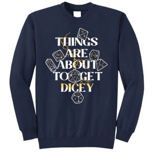 Funny Things Are About To Get Dicey DnD Tall Sweatshirt