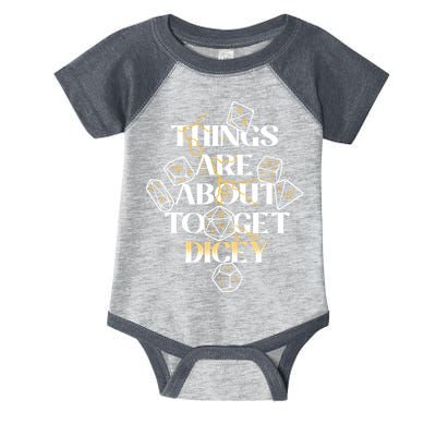 Funny Things Are About To Get Dicey DnD Infant Baby Jersey Bodysuit