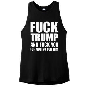 Fuck Trump And Fuck You For Voting For Him Ladies PosiCharge Tri-Blend Wicking Tank