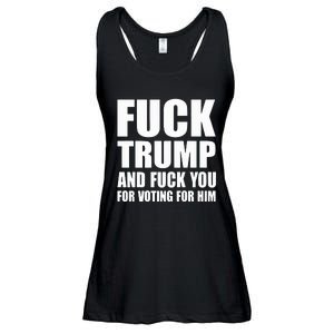 Fuck Trump And Fuck You For Voting For Him Ladies Essential Flowy Tank