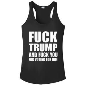 Fuck Trump And Fuck You For Voting For Him Ladies PosiCharge Competitor Racerback Tank