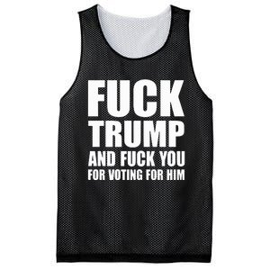 Fuck Trump And Fuck You For Voting For Him Mesh Reversible Basketball Jersey Tank