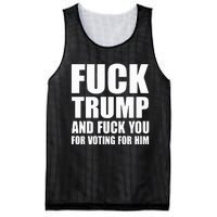 Fuck Trump And Fuck You For Voting For Him Mesh Reversible Basketball Jersey Tank