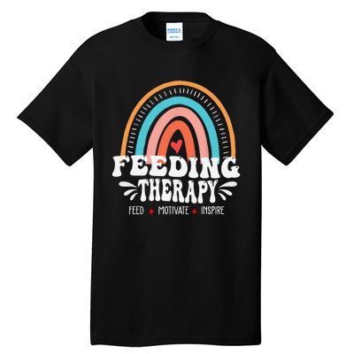 Feeding Therapy Appreciation Rainbow Feeding Therapist Tall T-Shirt