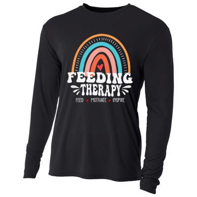 Feeding Therapy Appreciation Rainbow Feeding Therapist Cooling Performance Long Sleeve Crew