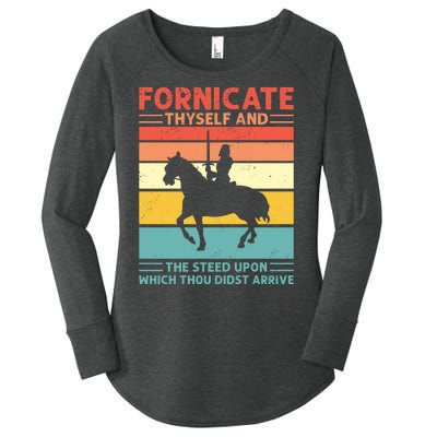 Fornicate Thyself And The Steed Upon Which Thou Didst Arrive Women's Perfect Tri Tunic Long Sleeve Shirt