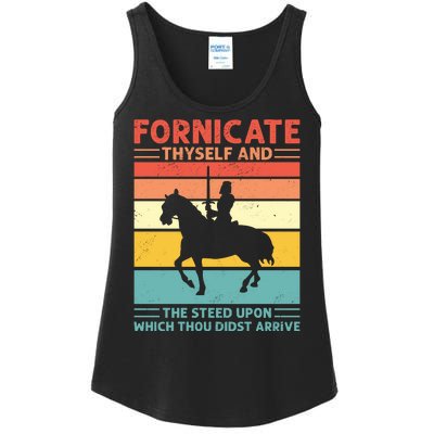 Fornicate Thyself And The Steed Upon Which Thou Didst Arrive Ladies Essential Tank