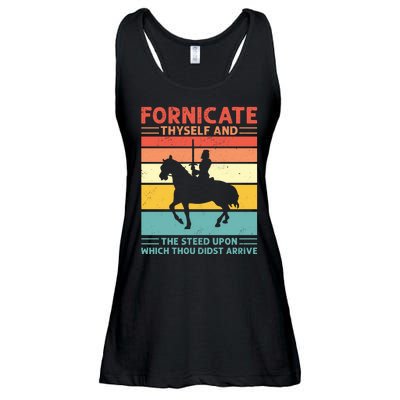 Fornicate Thyself And The Steed Upon Which Thou Didst Arrive Ladies Essential Flowy Tank