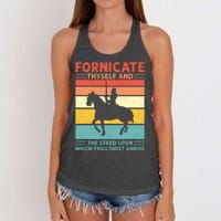 Fornicate Thyself And The Steed Upon Which Thou Didst Arrive Women's Knotted Racerback Tank