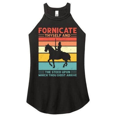 Fornicate Thyself And The Steed Upon Which Thou Didst Arrive Women's Perfect Tri Rocker Tank