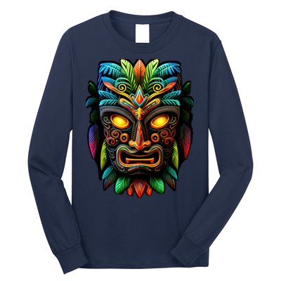 Feel The Aloha Spirit With Our Colorful Tiki Mask Long Sleeve Shirt