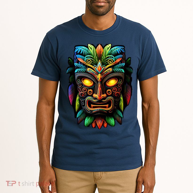 Feel The Aloha Spirit With Our Colorful Tiki Mask Tall T-Shirt