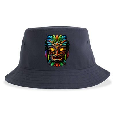 Feel The Aloha Spirit With Our Colorful Tiki Mask Sustainable Bucket Hat
