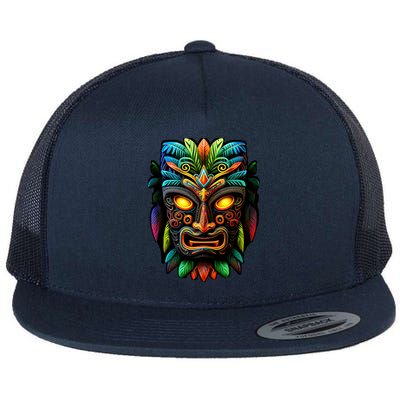Feel The Aloha Spirit With Our Colorful Tiki Mask Flatbill Hat