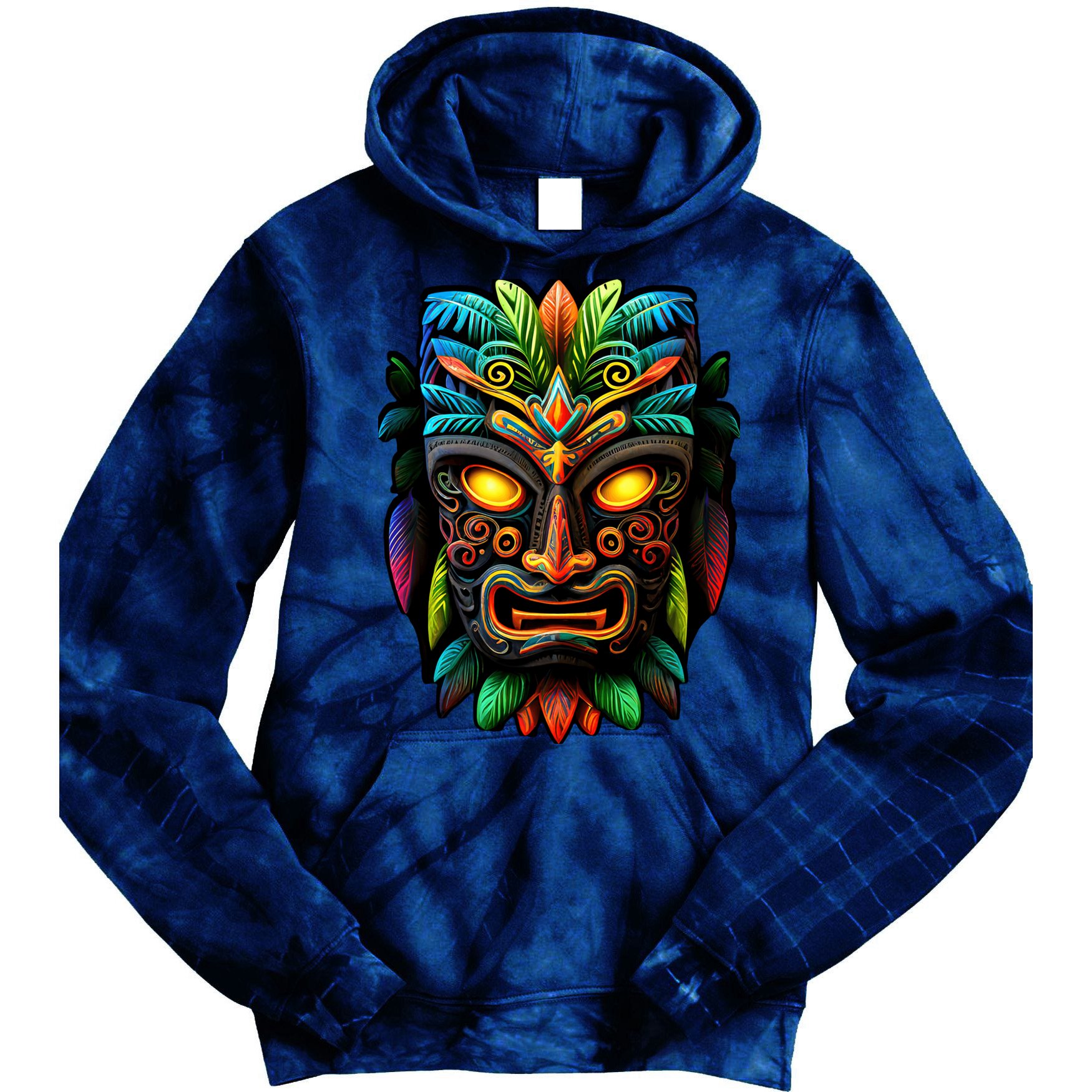 Feel The Aloha Spirit With Our Colorful Tiki Mask Tie Dye Hoodie