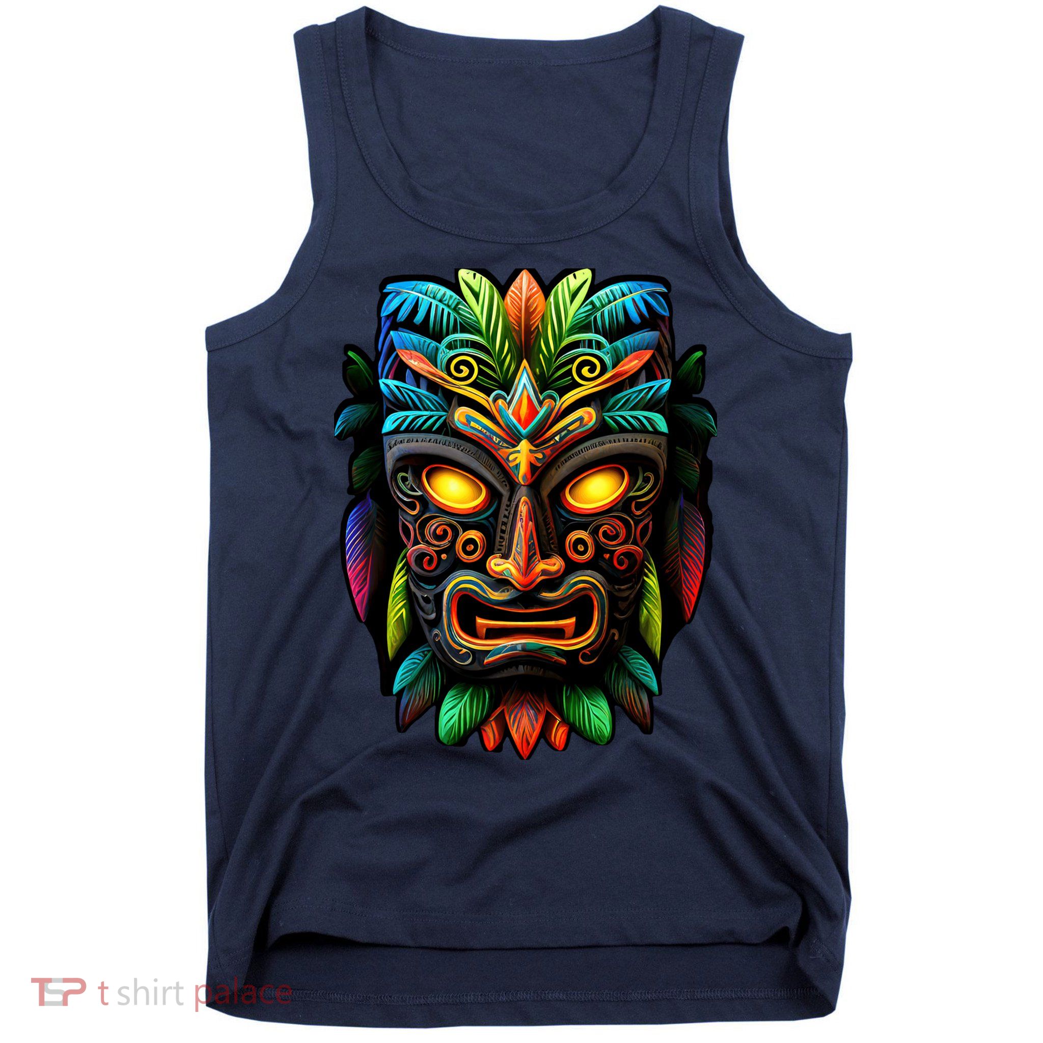 Feel The Aloha Spirit With Our Colorful Tiki Mask Tank Top