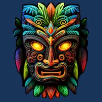 Feel The Aloha Spirit With Our Colorful Tiki Mask Golf Towel