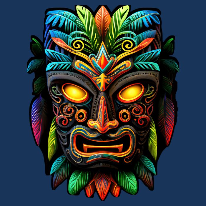 Feel The Aloha Spirit With Our Colorful Tiki Mask Golf Towel