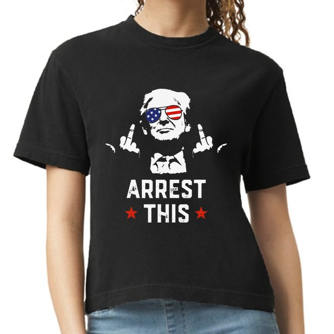 Funny Trump Arrest This Donald Trump Middle Finger President Comfort Colors Boxy T-Shirt