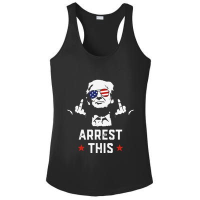 Funny Trump Arrest This Donald Trump Middle Finger President Ladies PosiCharge Competitor Racerback Tank