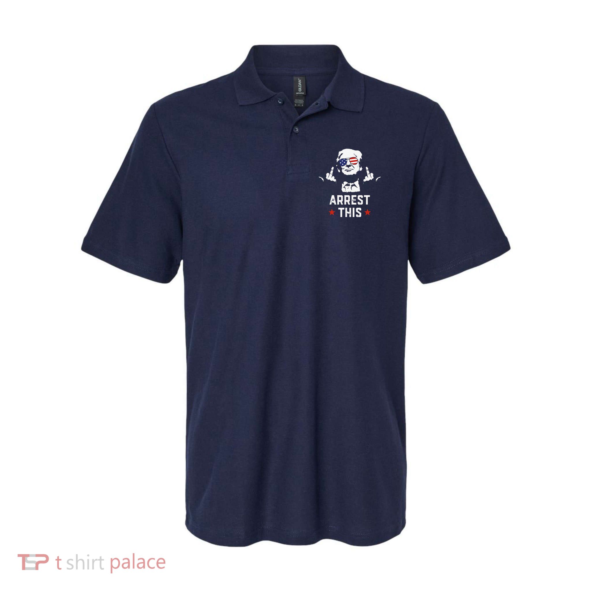 Funny Trump Arrest This Donald Trump Middle Finger President Polo