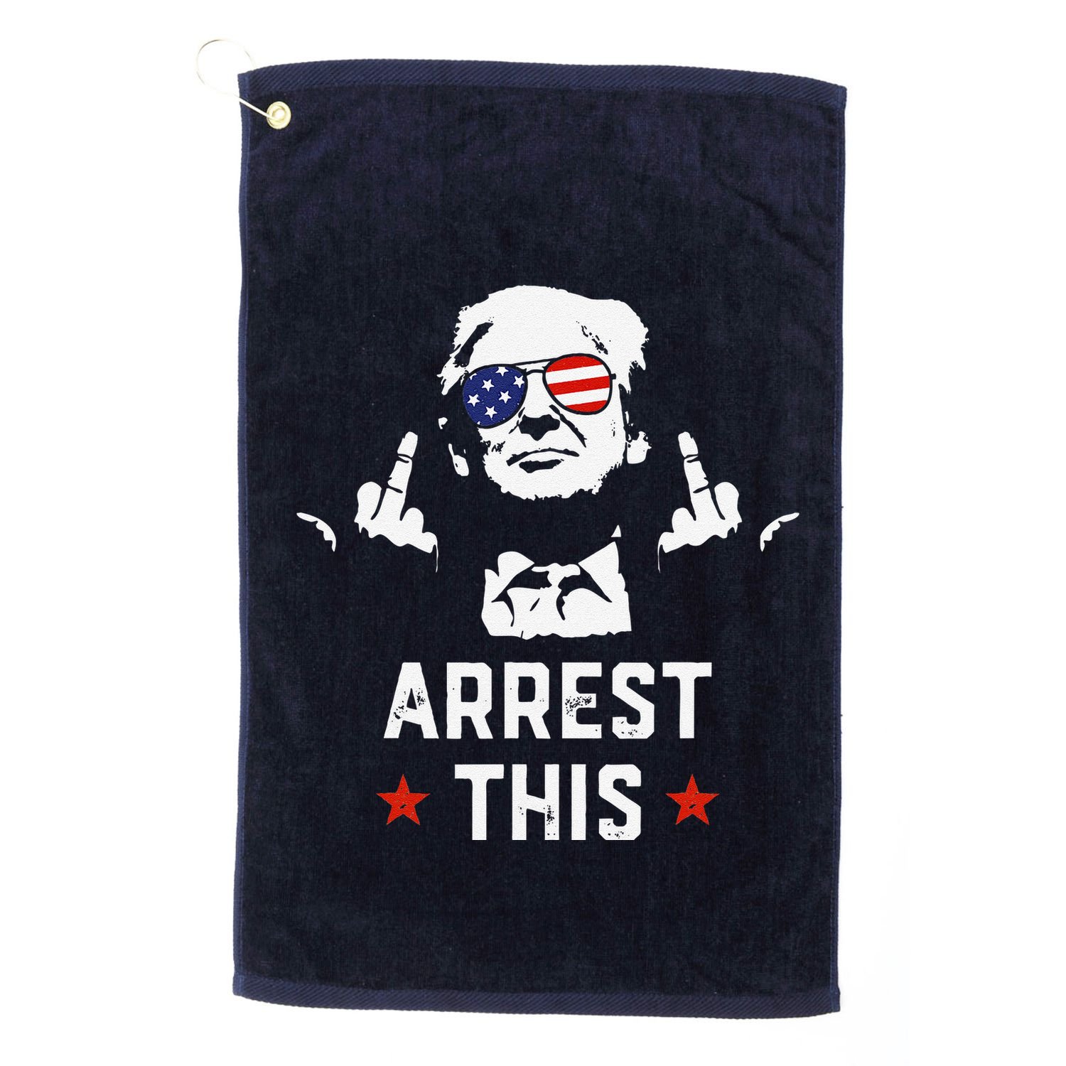 Funny Trump Arrest This Donald Trump Middle Finger President Golf Towel