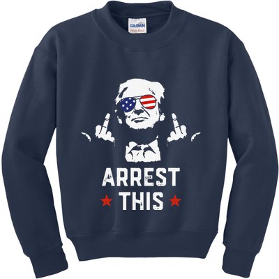 Funny Trump Arrest This Donald Trump Middle Finger President Kids Sweatshirt