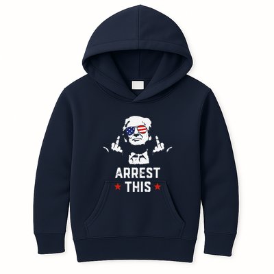 Funny Trump Arrest This Donald Trump Middle Finger President Kids Hoodie