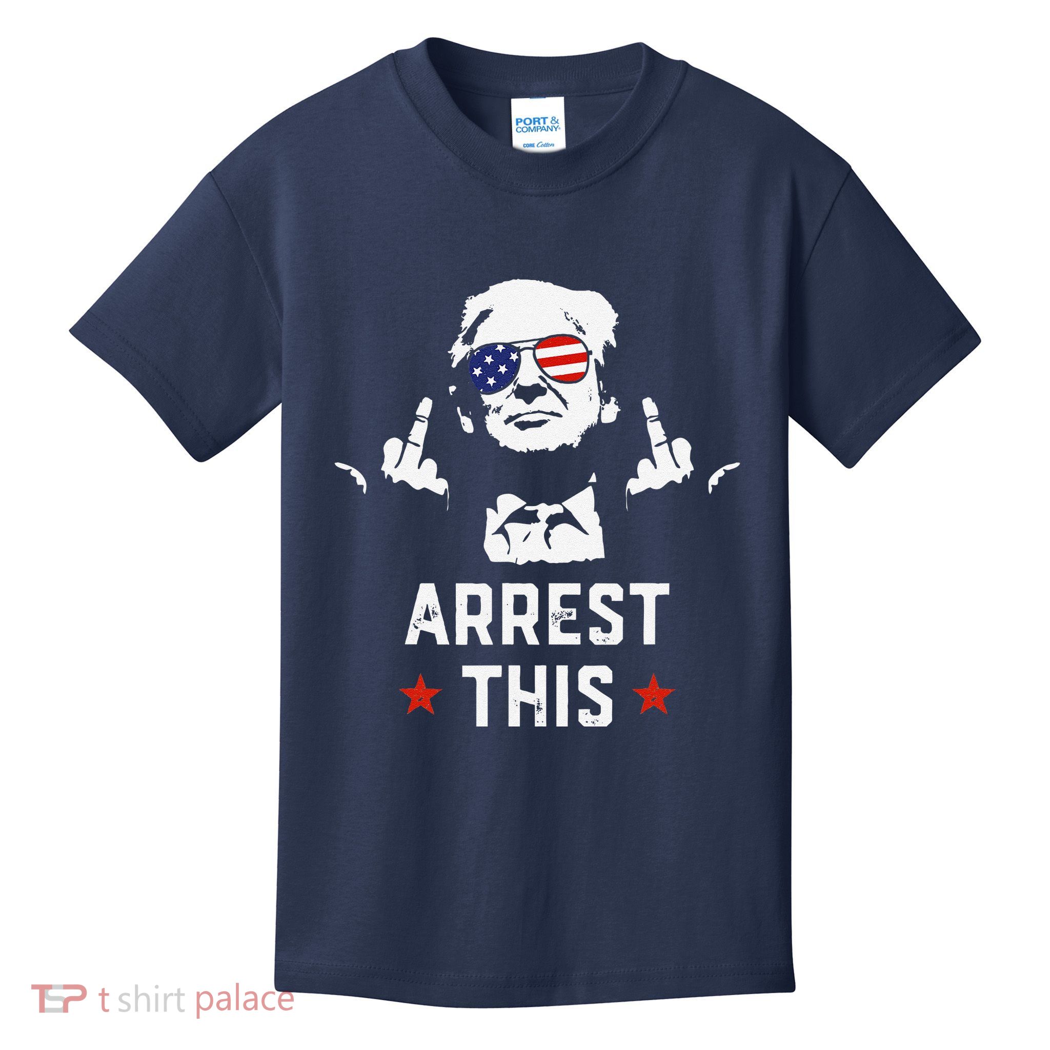 Funny Trump Arrest This Donald Trump Middle Finger President Kids T-Shirt
