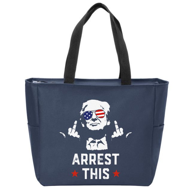 Funny Trump Arrest This Donald Trump Middle Finger President Zip Tote Bag