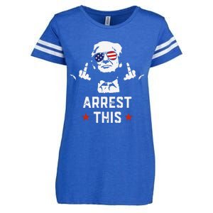 Funny Trump Arrest This Donald Trump Middle Finger President Enza Ladies Jersey Football T-Shirt