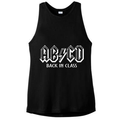 Funny Teacher ABCD Rocks Back To School Back In Class ABCD Ladies PosiCharge Tri-Blend Wicking Tank