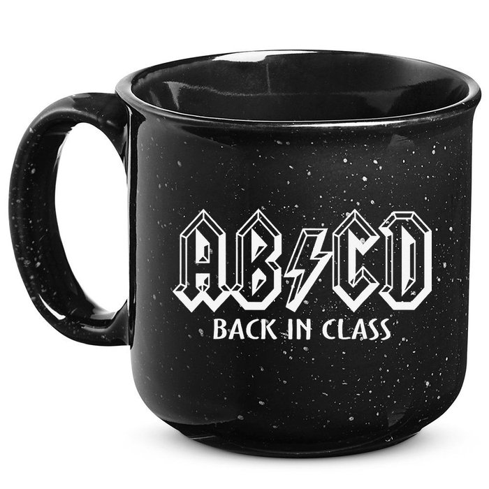 Funny Teacher ABCD Rocks Back To School Back In Class ABCD 15oz Campfire Ceramic Mug