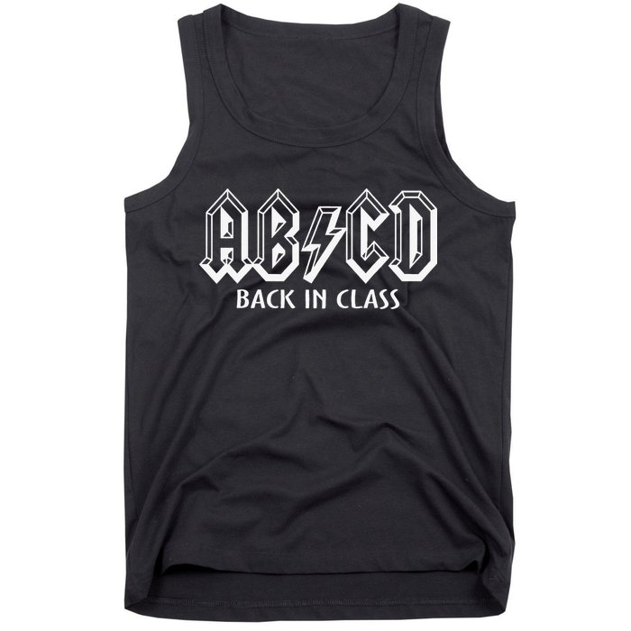Funny Teacher ABCD Rocks Back To School Back In Class ABCD Tank Top