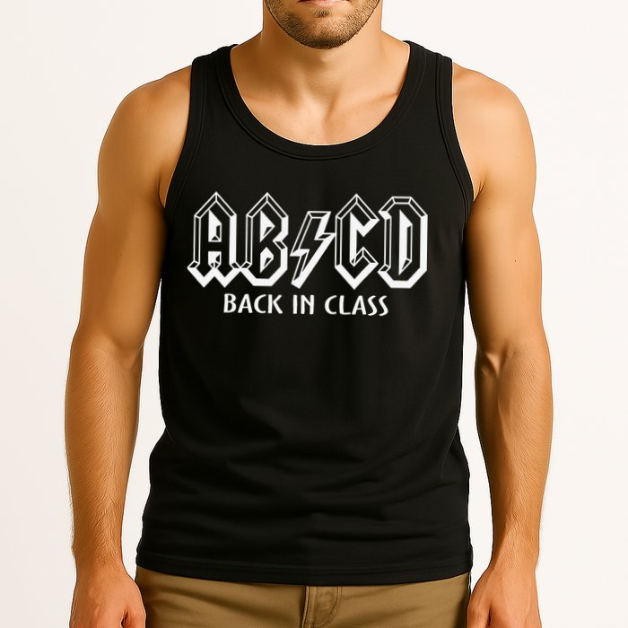 Funny Teacher ABCD Rocks Back To School Back In Class ABCD Tank Top