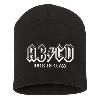 Funny Teacher ABCD Rocks Back To School Back In Class ABCD Short Acrylic Beanie