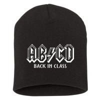 Funny Teacher ABCD Rocks Back To School Back In Class ABCD Short Acrylic Beanie
